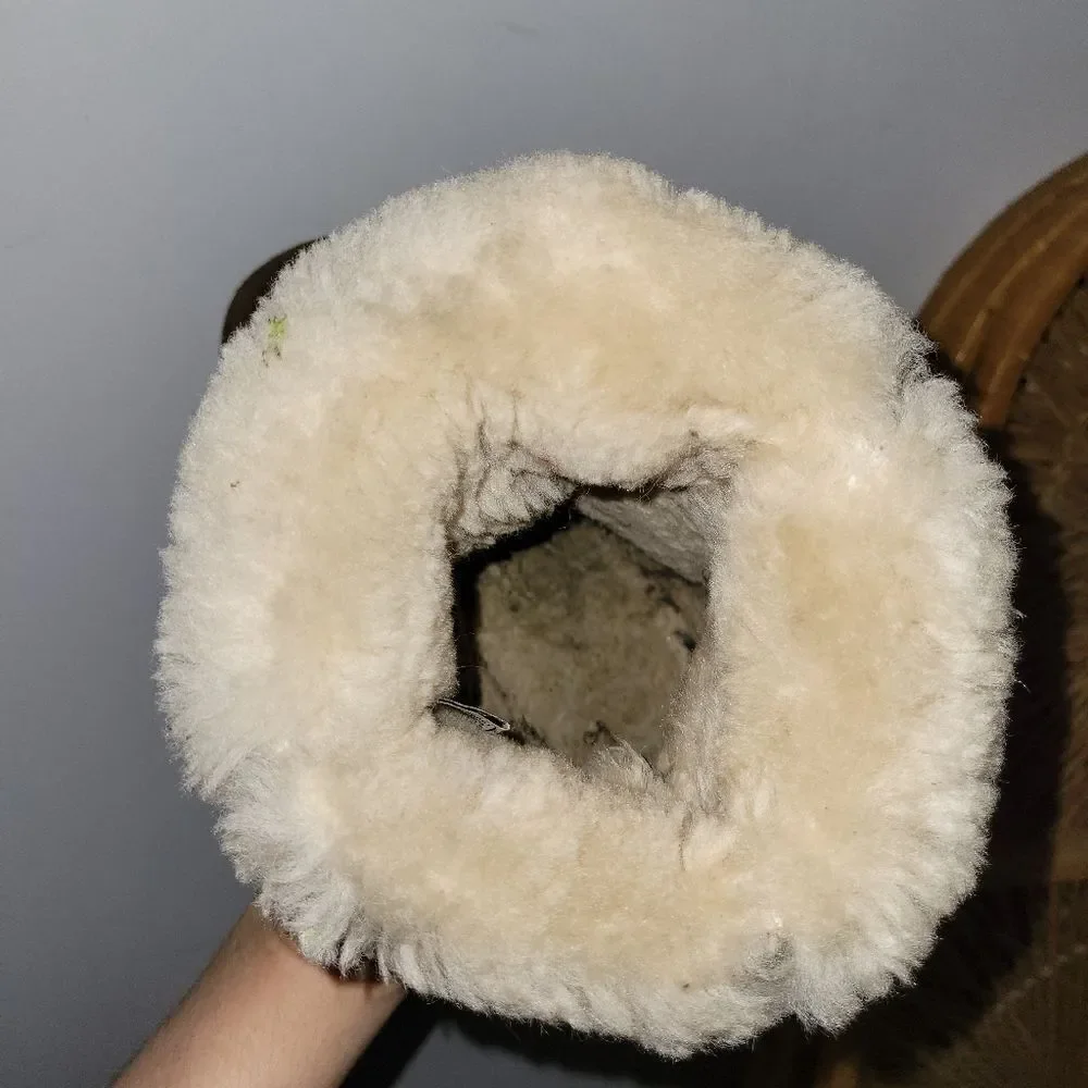 Bearpaw Emma Boots Suede Sheepskin Lining 7 Brown